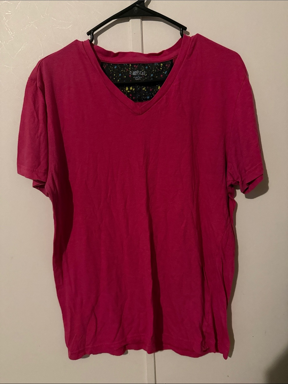 Magenta V-Neck Tee - Men’s Short Sleeve Top